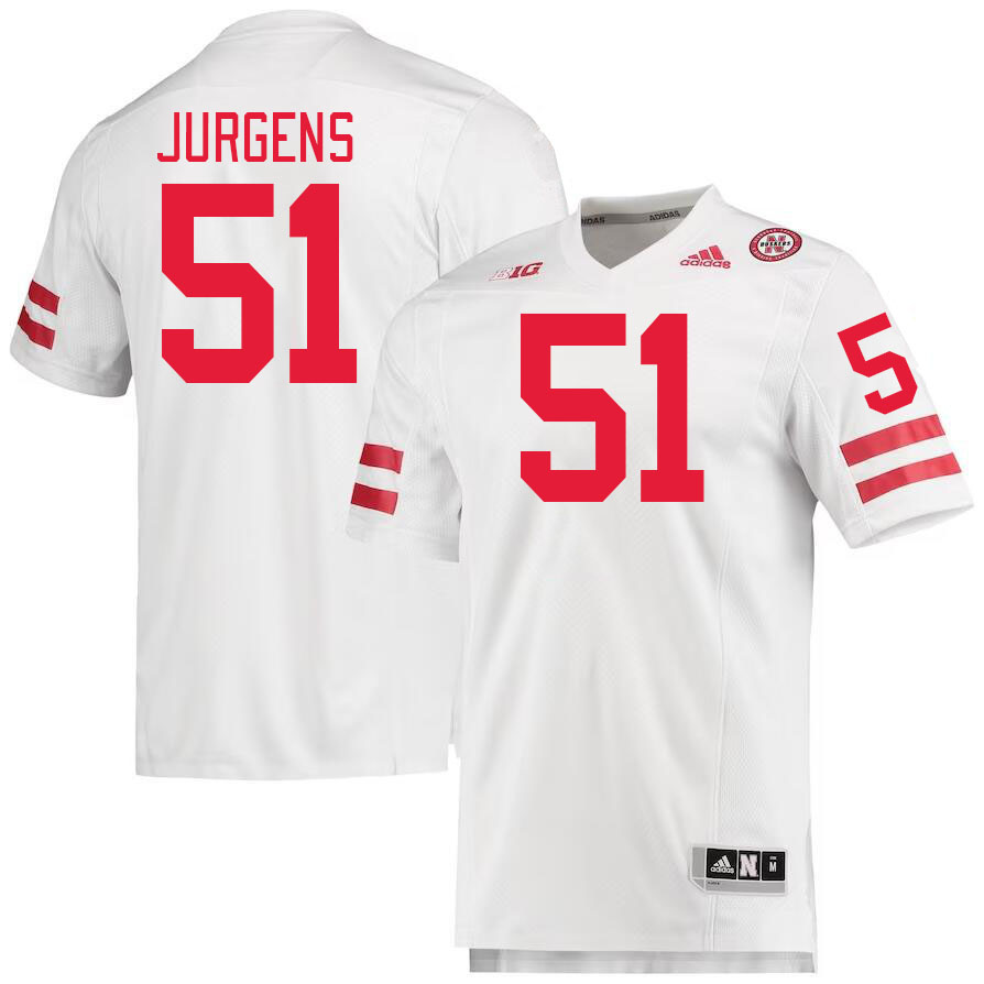 #51 Cam Jurgens Nebraska Cornhuskers Jerseys Football Stitched-White